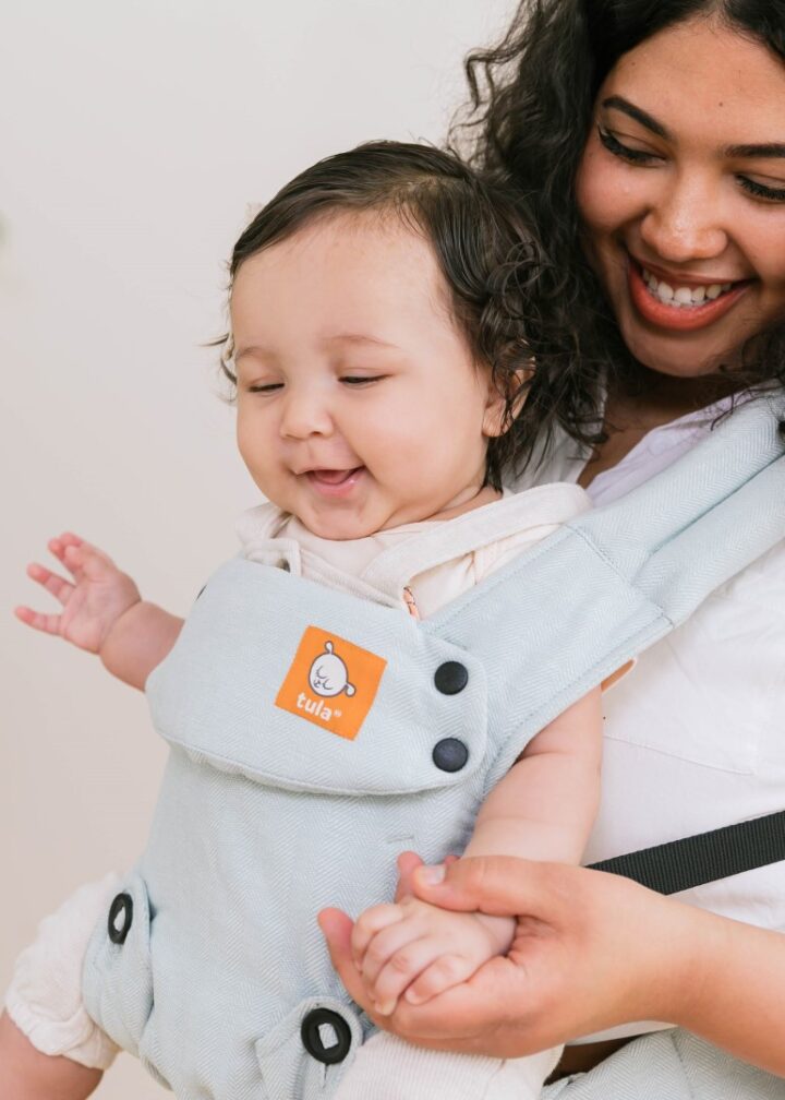 Baby Tula nosilka Explore Linen Seafoam Pri mamici