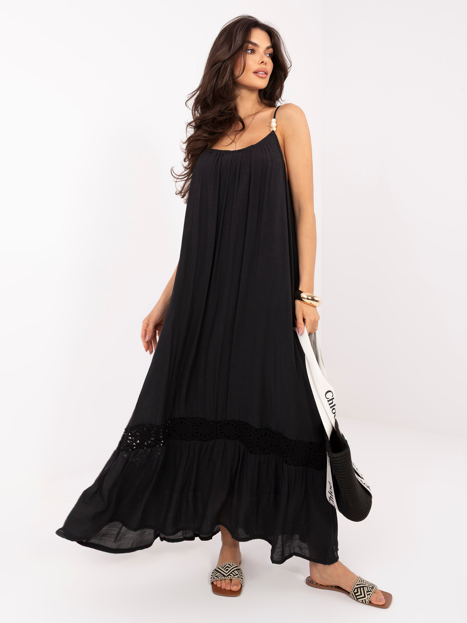 Nosečniška obleka Boho black