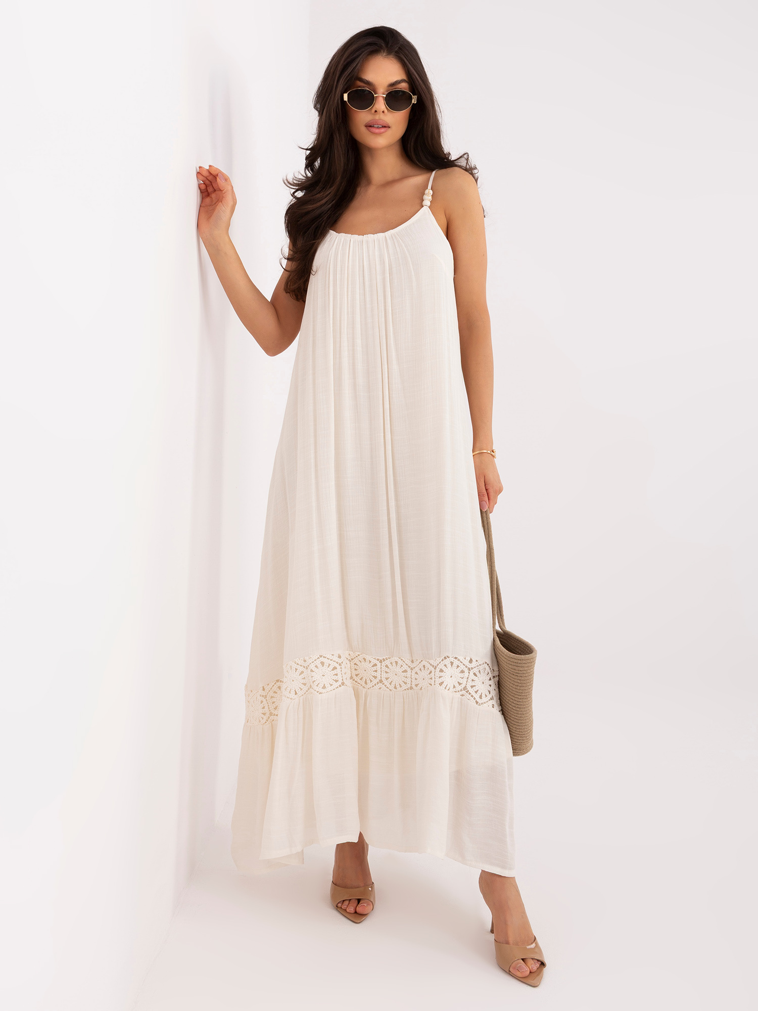Nosečniška obleka Boho creme